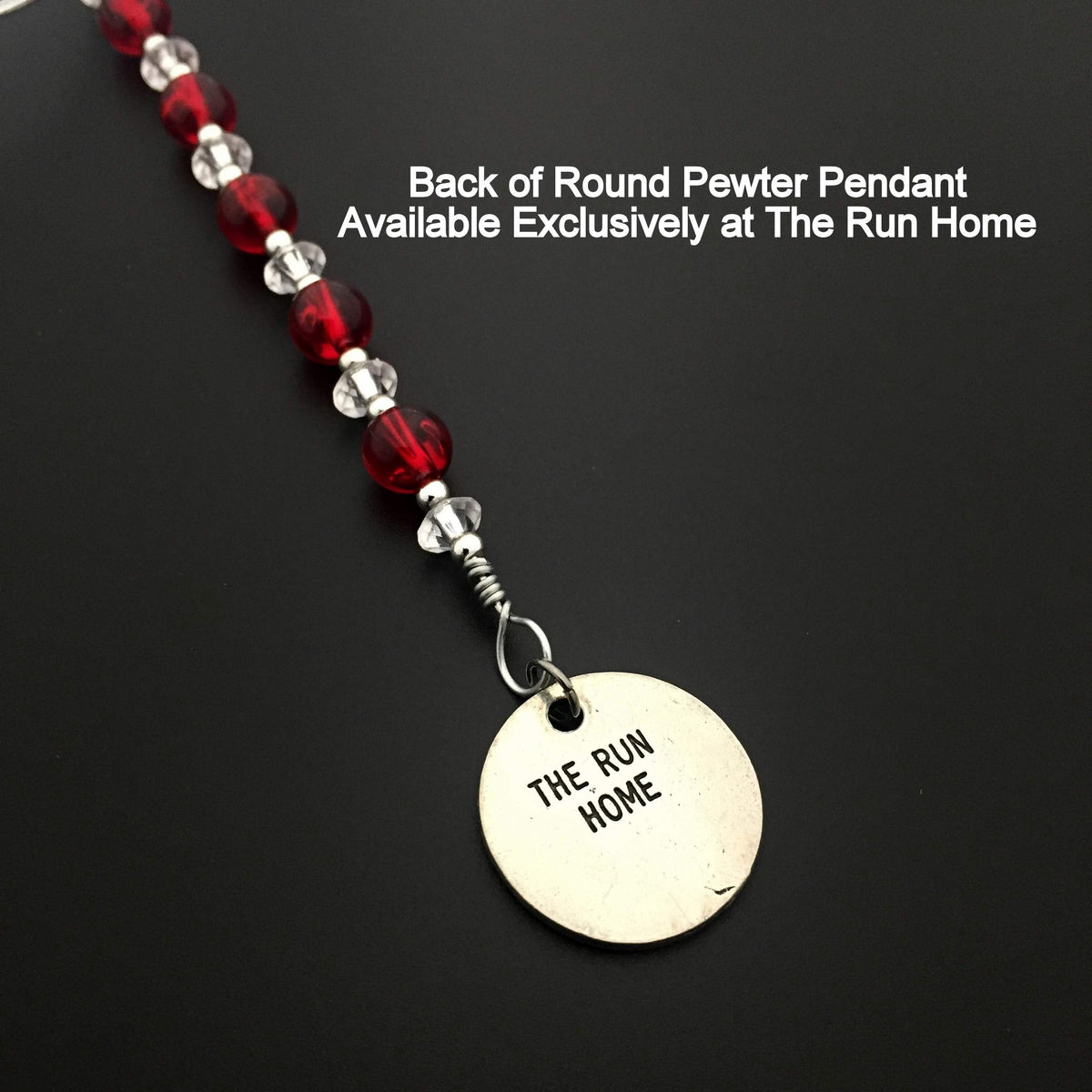 5K Ornament - Beaded Snowflake 5K Christmas Ornament/Gift Tag with Round Pewter 5K Charm with Jewelry Box - Handmade with Red Vintage Beads