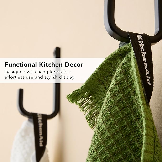 KitchenAid Gourmet Series Gridlines Kitchen Towels 3-Pack Set, 100% Cotton