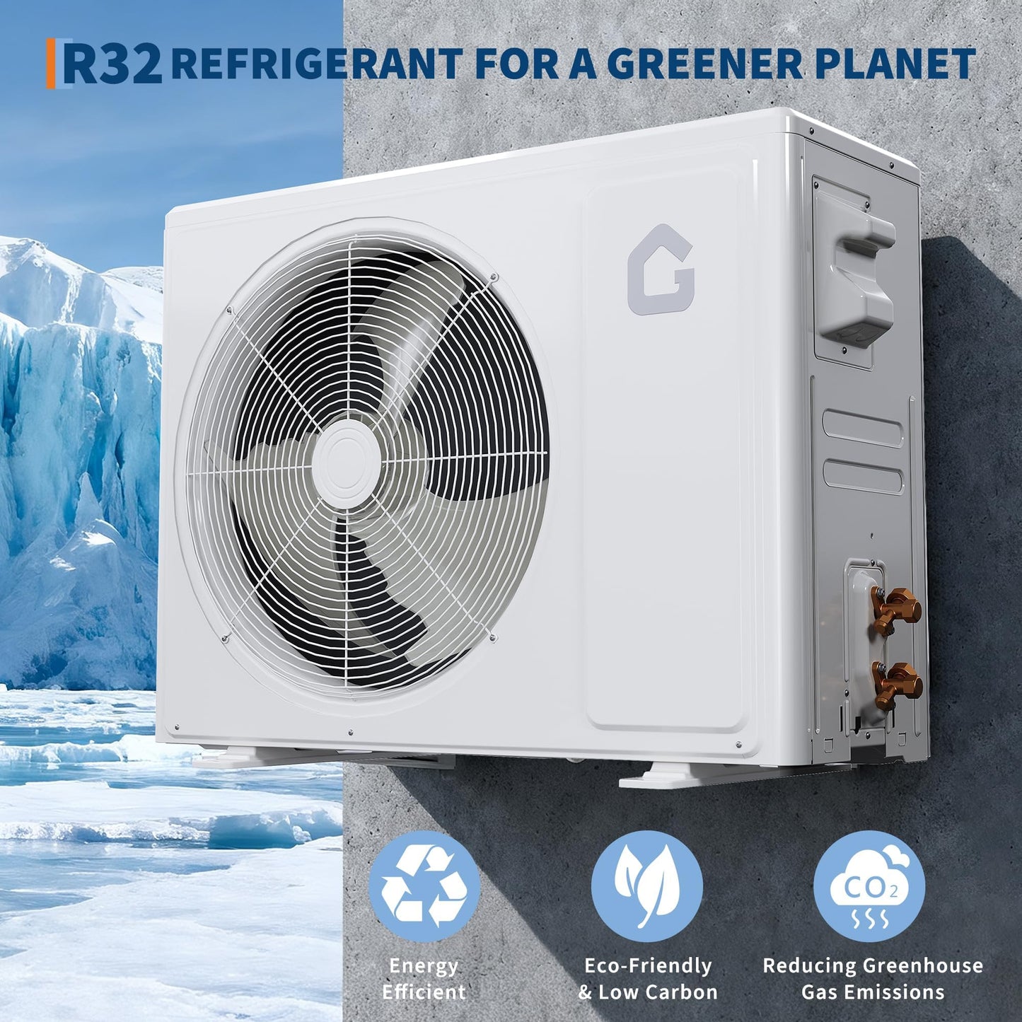 19 SEER2 Ultra-Quiet Mini Split AC | 9000 BTU 3-in-1 Cooling/Heating/Dehumidifier | 115V Inverter Heat Pump | 42dB Whisper Operation | 10ft Line Set | White Modern Design