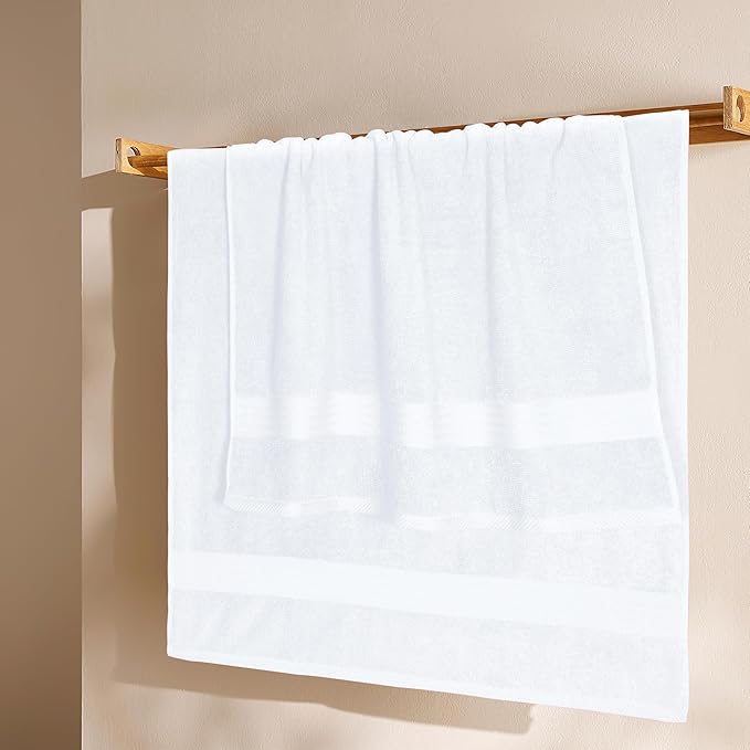 GLAMBURG Premium Cotton 4 Pack Bath Towel Set