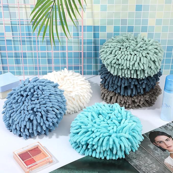 Macarrie 12 Packs Fluffy Towel Chenille Hand Towel Absorbent Fast Drying Hand