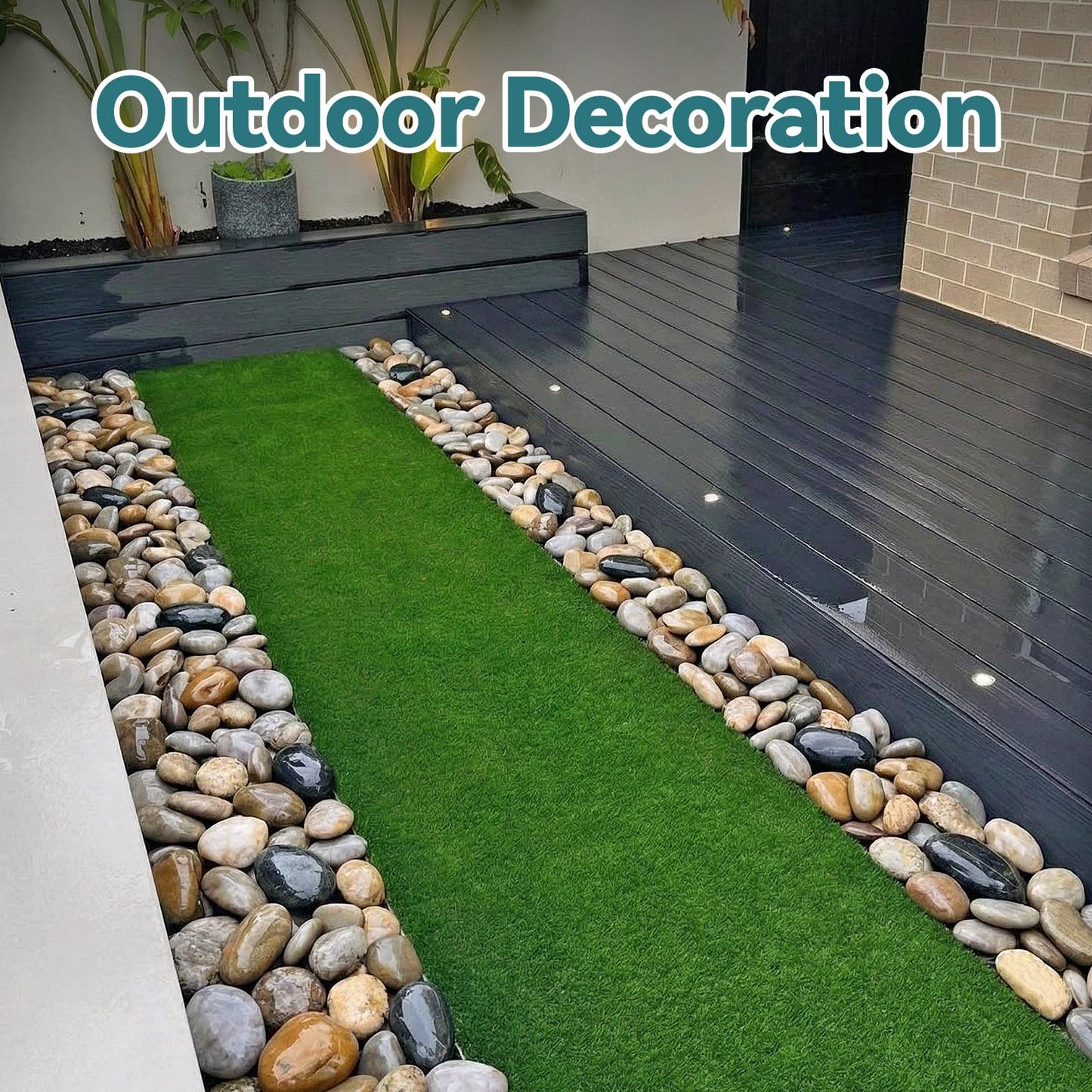 Rahato 20lbs River Rocks, 2-3 Inch Plant Rocks for Pots Indoor, Decorative Garden Rocks Outdoor Landscaping, Polished Natural Stone for Walkways, Yard, Vases, Crafts
