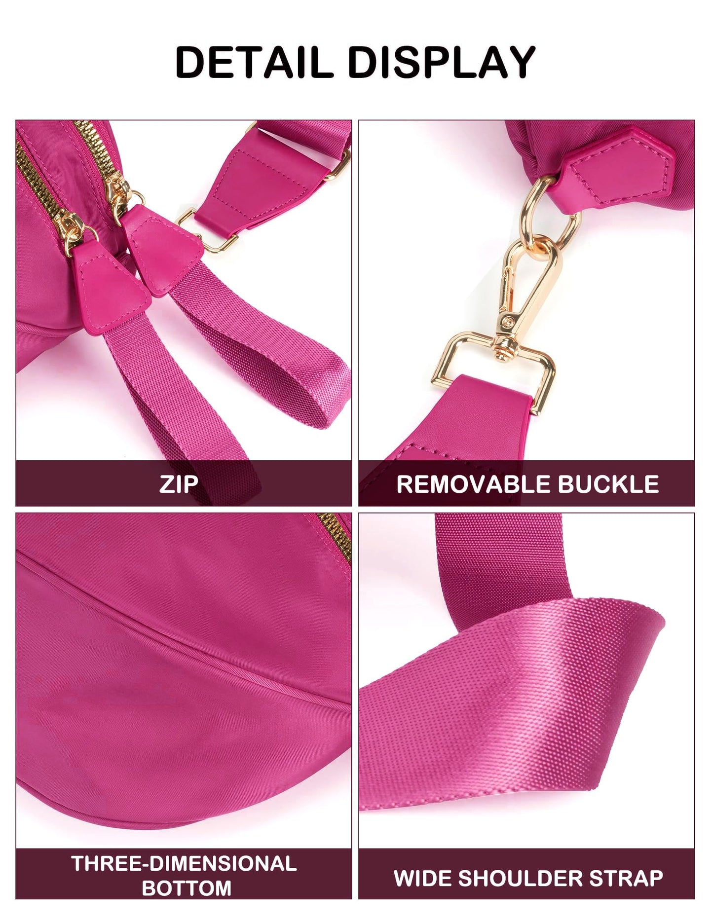 Spacious Nylon Crossbody Bag Bum Bag Handbags Wallets Purses Trendy Shoulder Bag for Women