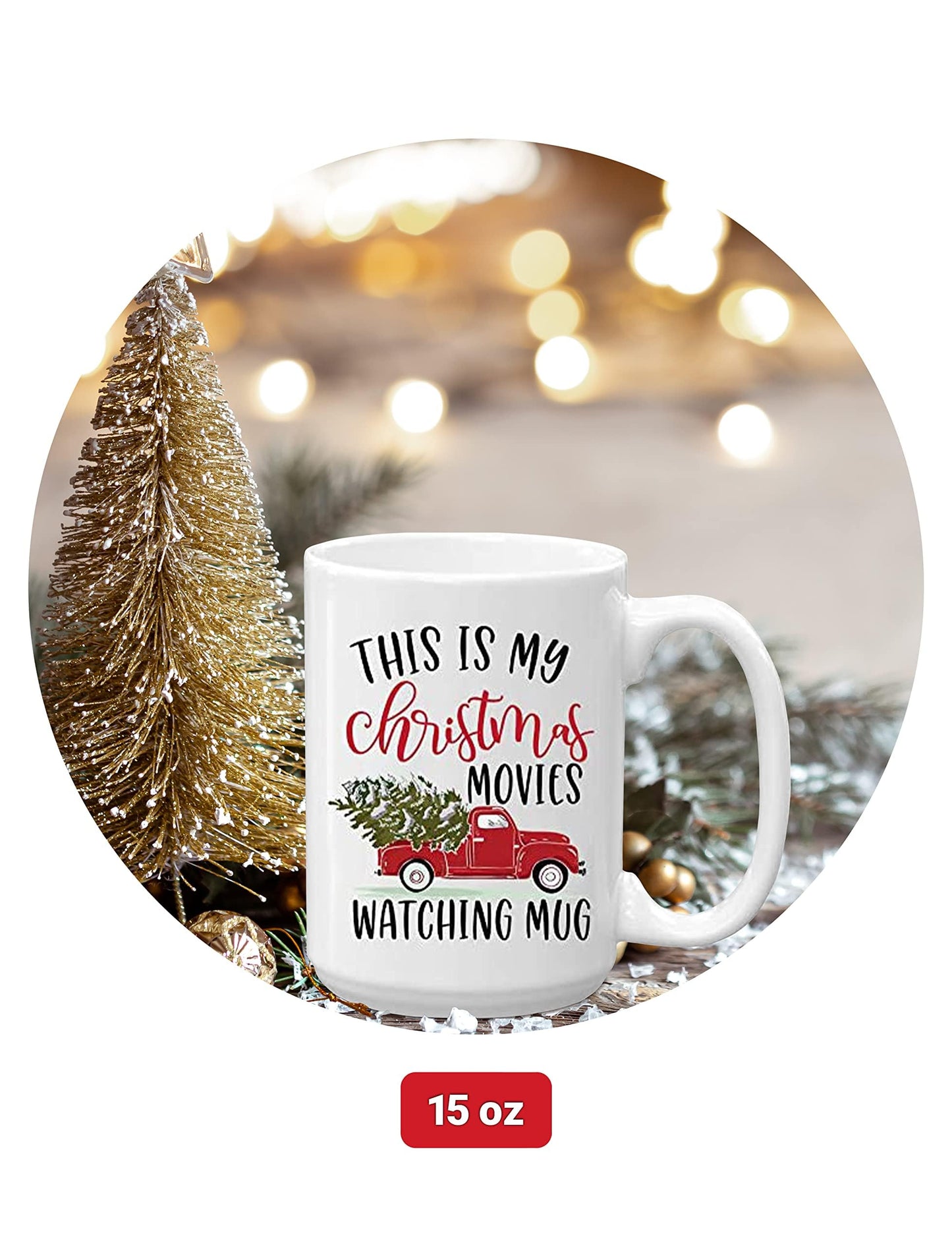 BLUE RIBBON Christmas Gifts Coffee Mug,This is My Christmas Movies Watching Mug, Funny Coffee Mug from Daughter, Wife and Son – Mug in Decorative Christmas Gift Box (15 oz)