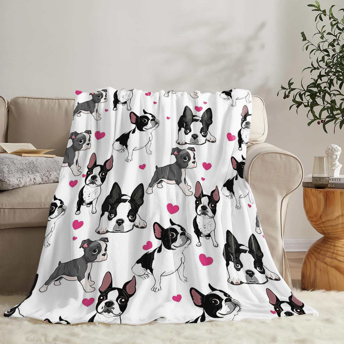 Tijuboni French Bulldog Throw Blanket Dog Gifts for Girls Boys Women Men Kids Adults Soft Flannel Fleece Blanket for Couch Sofa Bed Home Decor 40"x50"