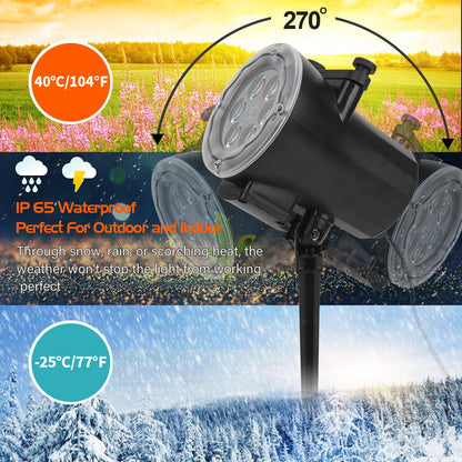Christmas Halloween Lights Projector,Waterproof IP65 Indoor Motion Remote Control 10W LED Projector, 16 Slides Holiday Light Party Outdoor Garden House Apartment Kids Room Night Light