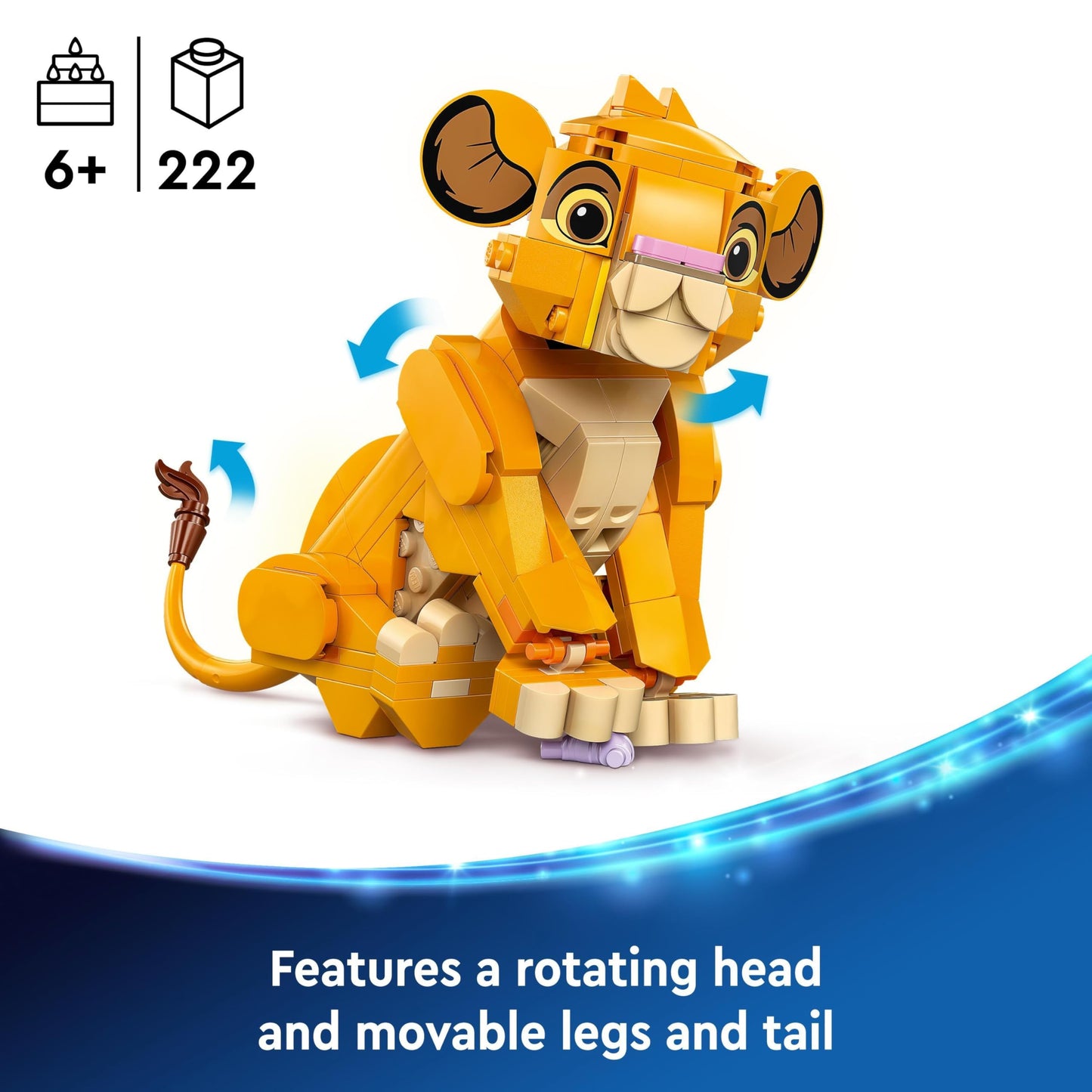 LEGO ǀ Disney Simba the Lion King Cub Building Toy for 6 Plus Year Old Girls & Boys, Construction Figure Playset, 1994 Movie Memorabilia Set, 30th Idea for Kids 43243