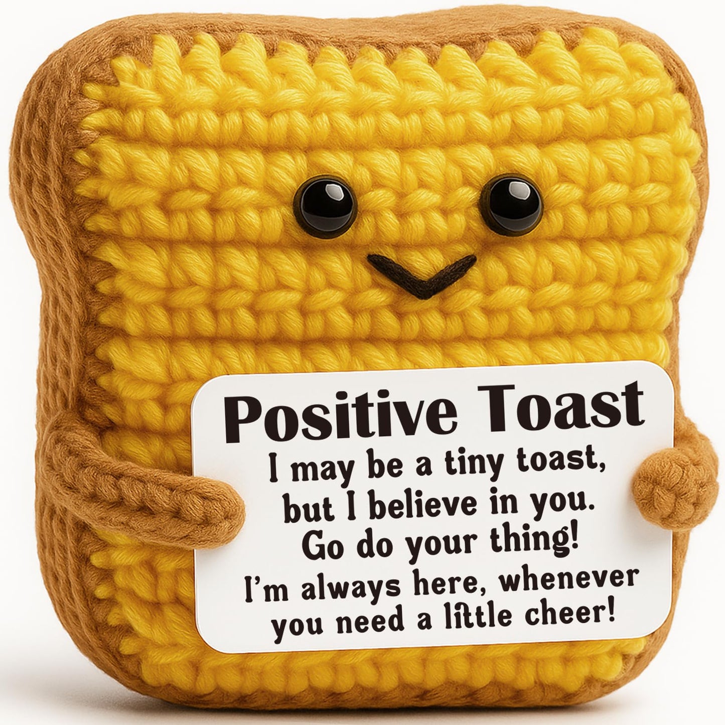 Birthday Gifts for Women Men Positive Butter Toast Crochet Holiday Decor Gift Friend Coworkers Self Care Gifts Perfect for Easter Office Desk Decor