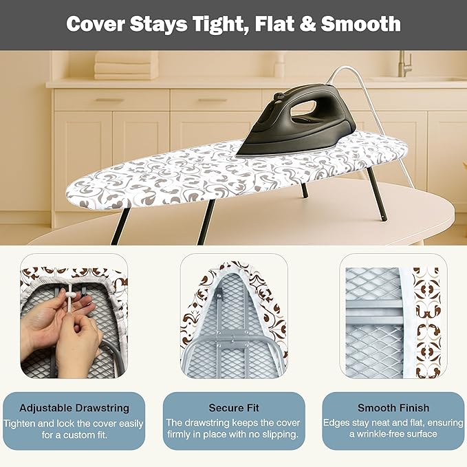 Small Ironing Board Cover and Pad 12"x32" Small Iron Board Cover