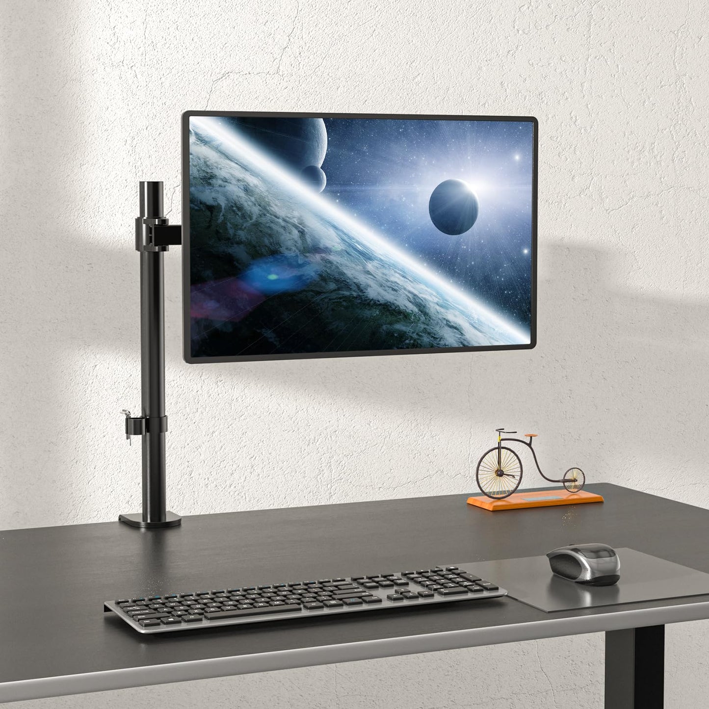 WALI Monitor Arm Mount for Desk, Single Extra Tall Computer Desk Mount, Monitor Bracket Mount Stand Single, up to 32 inch, 22 lbs (M001XL), Black