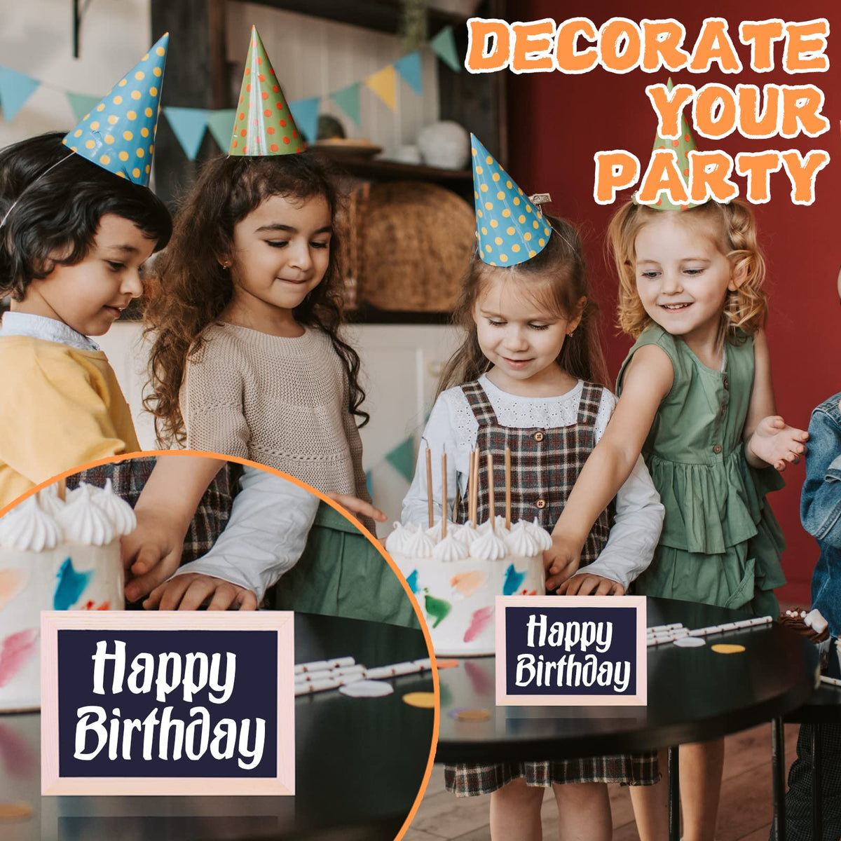 Small Chalkboard with Frames, Mini Wooden Double Sided Chalkboards, Learning and Handwriting Without Tears, Slate Board Signs School Supplies for Classroom Party Home Office,5 x 7 Inch(7PCS)