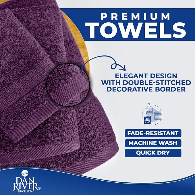 DAN RIVER 8 PC Luxury Bath Towels