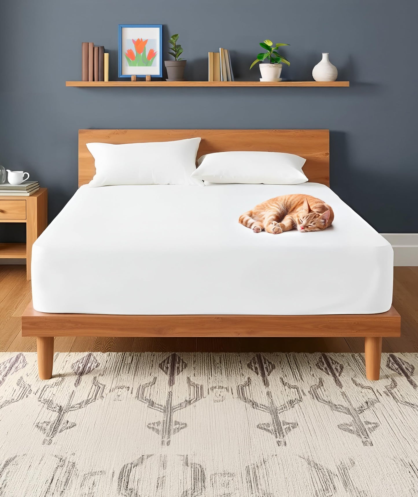 Everlasting Comfort Premium Full Size Mattress Protector - Waterproof & Hypoallergenic, Noiseless Design, Washable Cover, 18" Deep Pocket, Bed Bug & Dust Mite Proof Cover for Sleep Hygiene
