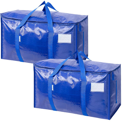TICONN 2 Pack Extra Large Moving Bags with Zippers & Carrying Handles, Heavy-Duty Storage Tote Moving Boxes for Space Saving