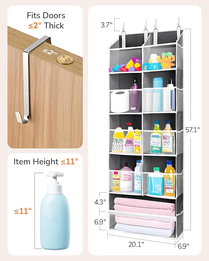 ULG Over the Door Organizer, 5-Tier Extra Large Hanging Storage