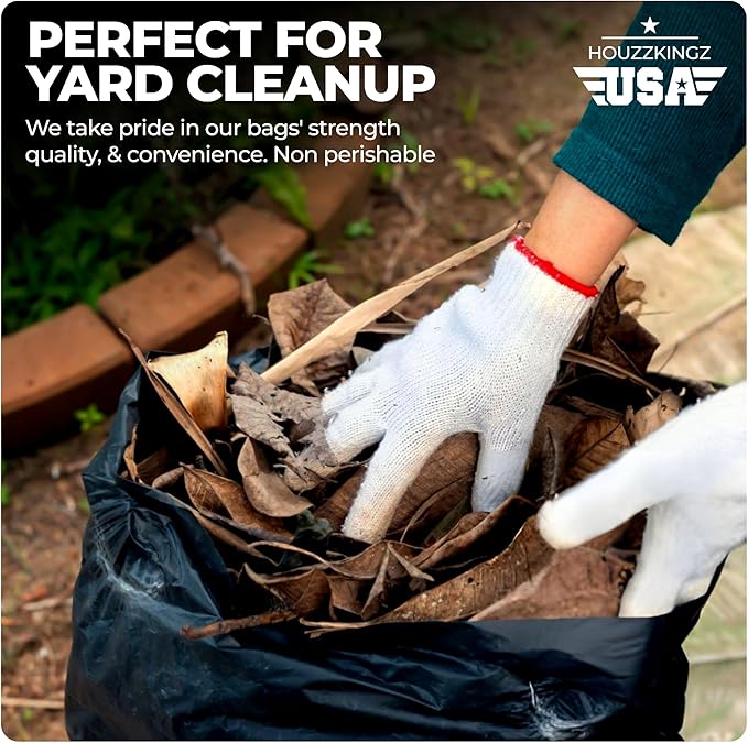 55 Gallon Large Trash Bags – 160 Mega Pack – 20 Micron Black Contractor Garbage
