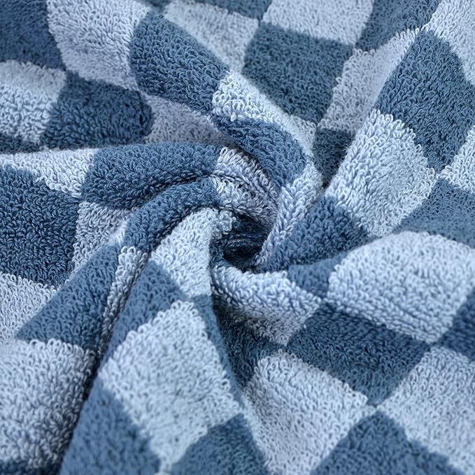 Jacquotha Bathroom Hand Towels Set of 4, Checkered Towels