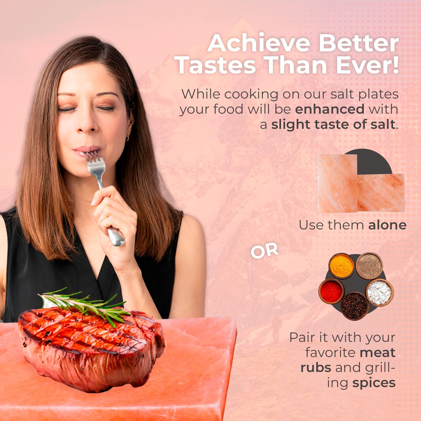FOCUS NUTRITION Pink Himalayan Salt Block - Salt Stone For Grilling, Cooking, Serving | 100% Pure Salt Slab | Unique Gifts for Cooks | Food Grade
