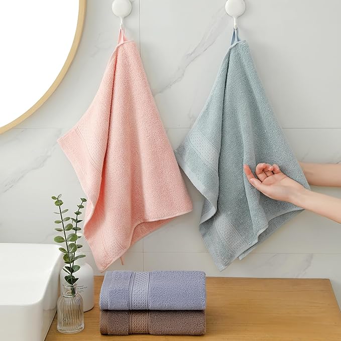 6 Pack Hand Towel Set, 16 by 25 inches, 100% Cotton Ultra Soft and Highly