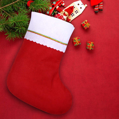 Cooraby 16 Pack Red Felt Christmas Stockings 9 Inches Xmas Fireplace Hanging Stockings Holiday Decorations Stockings for Christmas Decorations