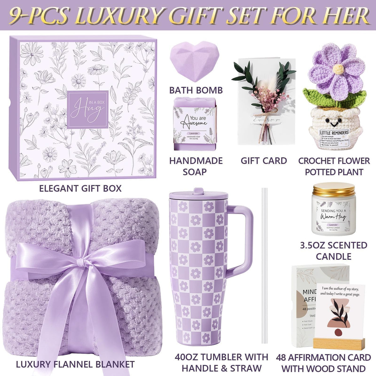 Mothers Day & Birthday Gifts for Women - Get Well Soon Spa Care Package, Luxury Self Care Gift Basket for After Surgery & Cancer Care Inspirational Thinking of You Sympathy Gift Set for Mom Her Friend