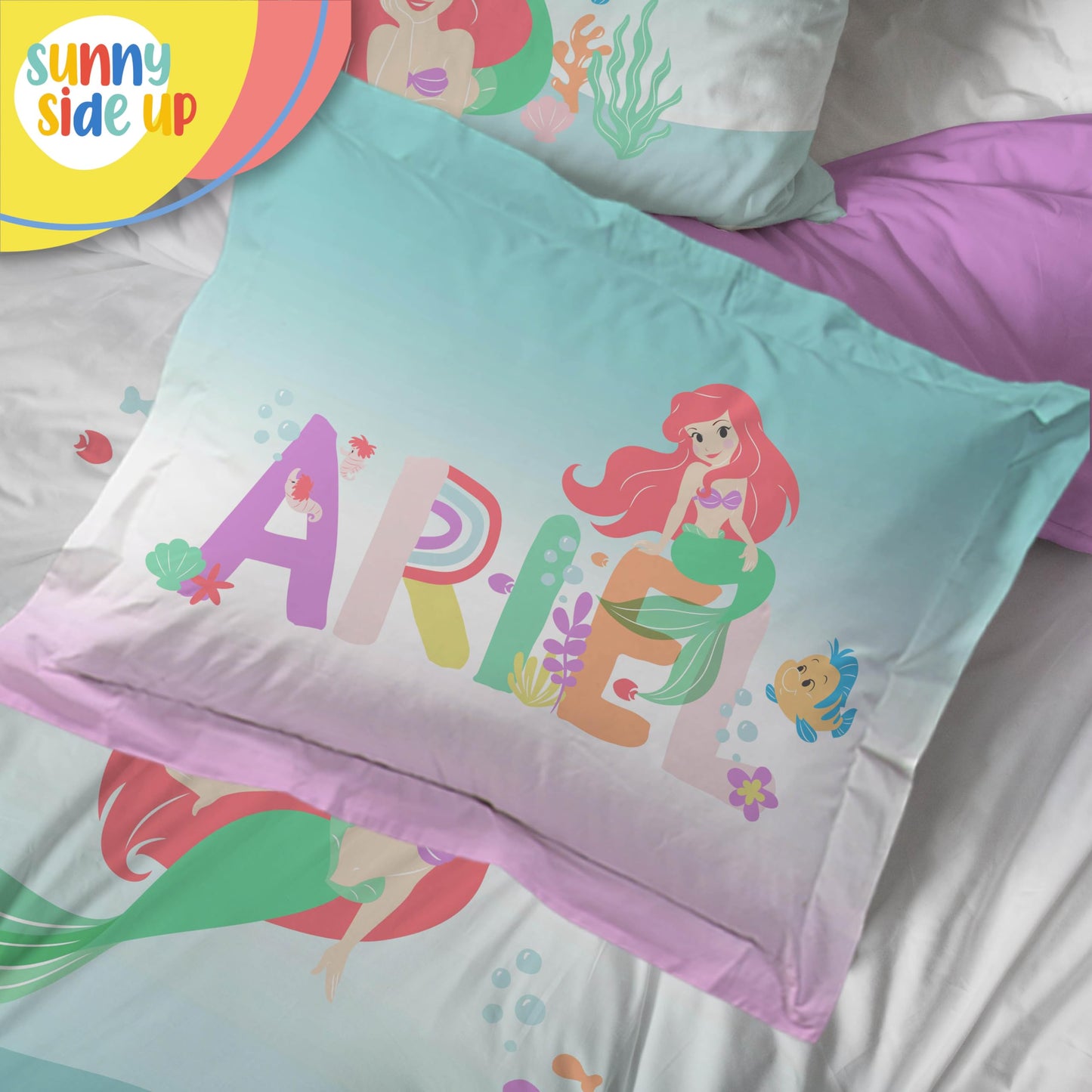Disney The Little Mermaid Twin Comforter Set - 5 Piece Kids Bedding Includes Comforter, Sheets & Pillow Cover - Super Soft Ariel Microfiber Bed Set