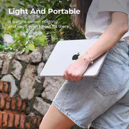 EooCoo Compatible with MacBook Air 13 inch Case M4 A3240 M3 A3113 M2 A2681, 2025 2024 2022 with Touch ID, Mac 13.6 Anti-scratch Plastic Hard Shell + Keyboard Cover + Polishing Cloth - Crystal Clear