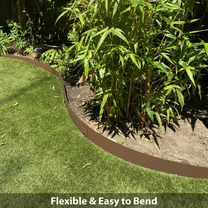 CORE EDGE Lawn Edging | Flexible Decorative Steel Edging Garden Border Edging Lawn Edging Strip Garden Border with a 65mm face Height (Corten)
