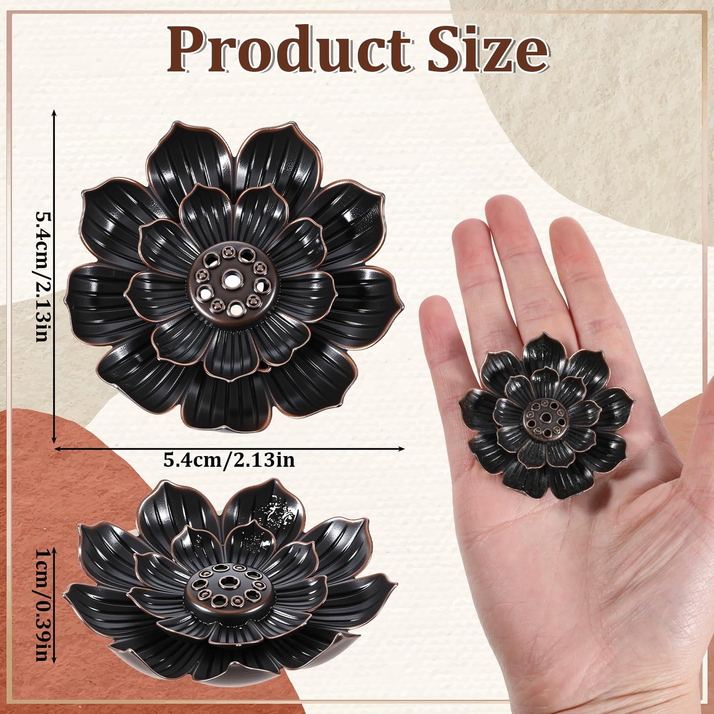 SHENLIU 30 Pieces Incense Holder Lotus Sticks, 2.13inch Incense Burner Cone Burner for Home Fragrance Yoga Sauna SPA Bedroom