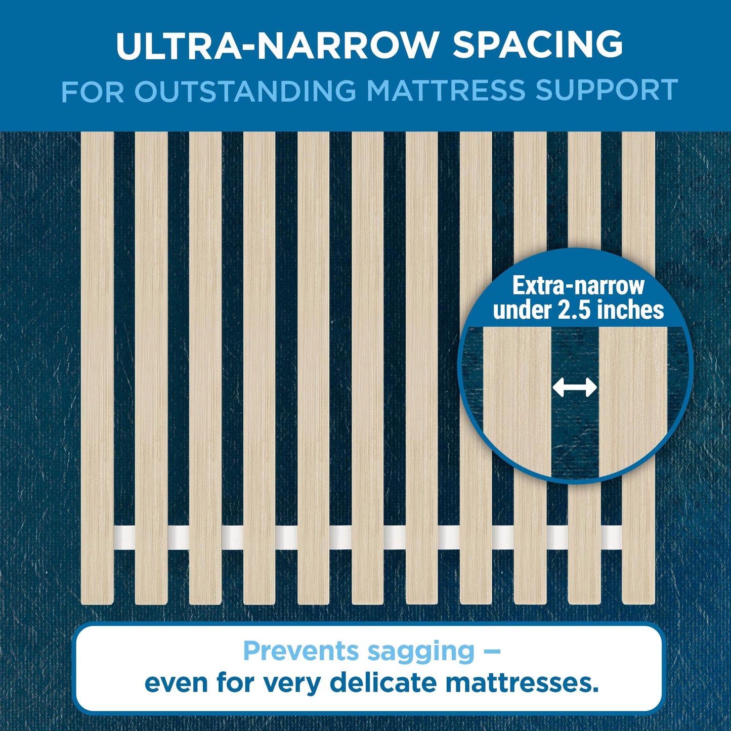 Meliusly SlatSure Queen Size Bunkie Board – Heavy Duty Vertical Bed Slats & Foldable Wooden Support Board for Sagging Mattress or Platform Bed Frame, Box Spring Alternative and Replacement