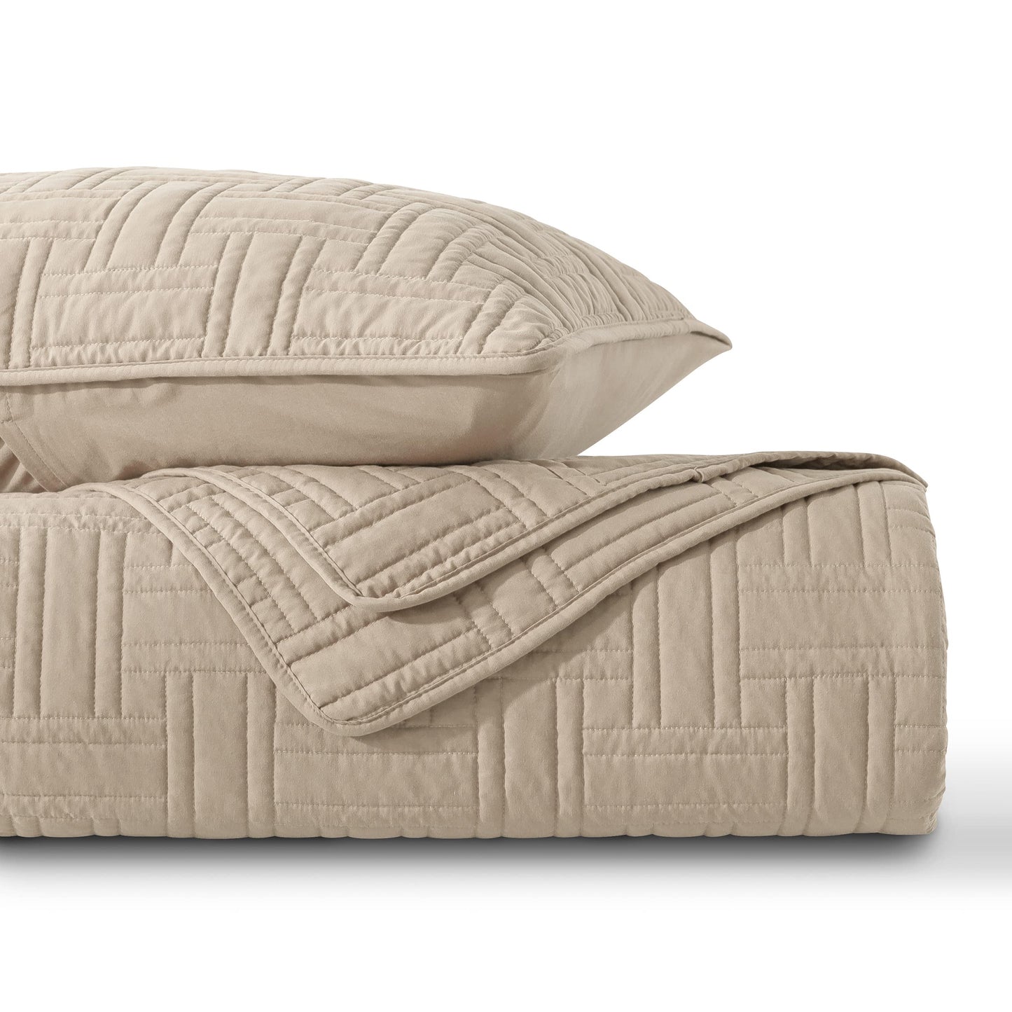 Beige Quilt Queen Size Bedding Sets with Pillow Shams, Cream Tan Lightweight Soft Bedspread Coverlet, Basket Weave Quilted Blanket Thin Comforter Bed Cover for All Season, 3 Pieces, 90x90 inches