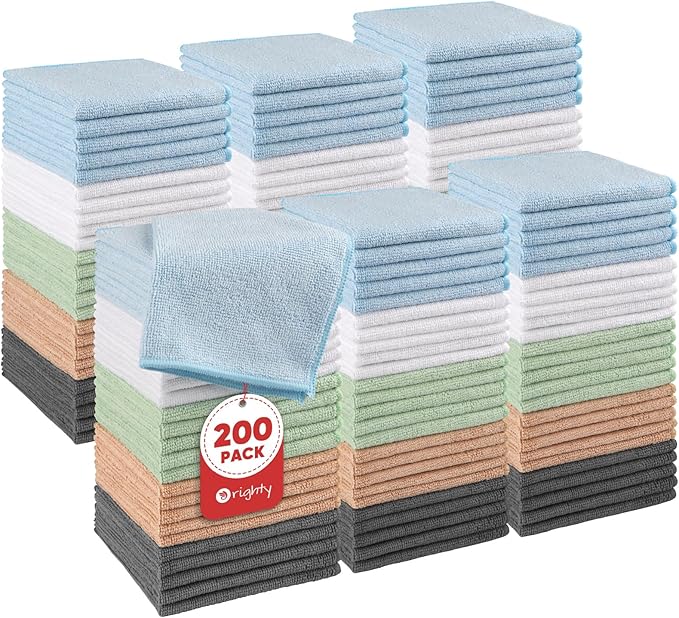 Orighty Wash Cloths Bulk Towels Set 200 Pack, Highly Absorbent and Soft Feel