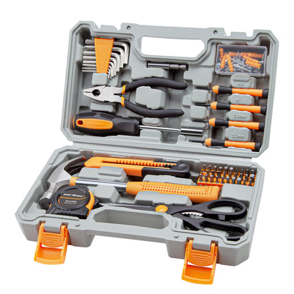 CARTMAN Home Tool Set Kit, Basic Household Hand Tools with Storage Case Light Orange