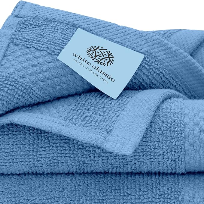 White Classic Luxury Cotton Washcloths 13x13 Inch