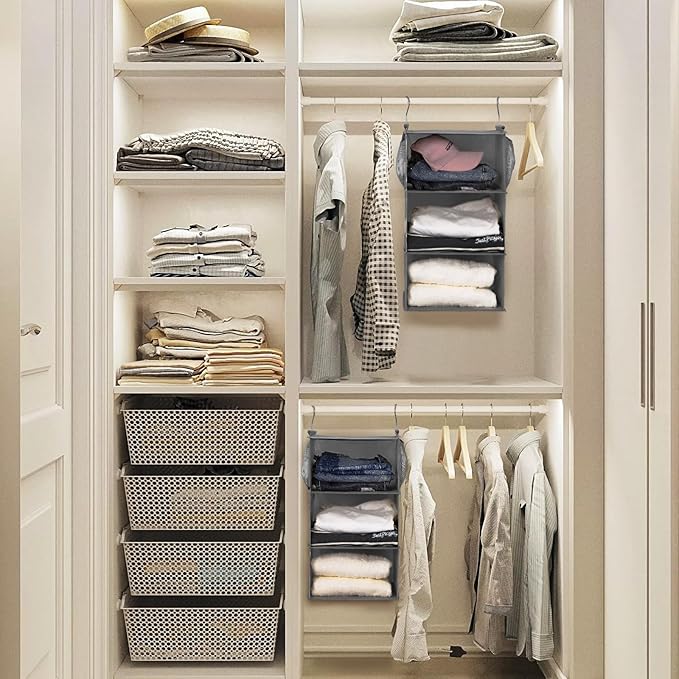 MAX Houser 3 Tier Shelf Hanging Closet Organizer, Space Saver, Closet Hanging