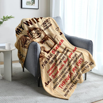 Gifts for Wife from Husband - Wedding Anniversary Birthday Gifts for Women - Romantic I Love You Present for Her - Christmas Mothers Day & Valentines Day Gifts for Wife - To My Wife's Blanket 60"x80"