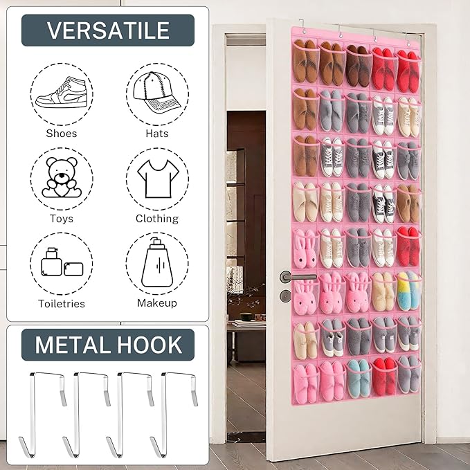 40-Pocket Over the Door Shoe Organizer