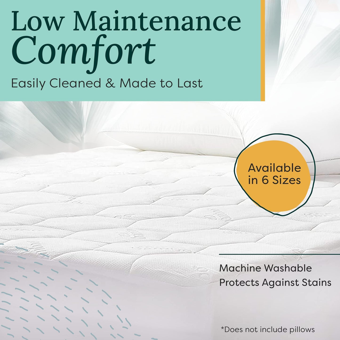 Quilted Fitted Queen Mattress Pad Cover - Cooling Bed Topper & Waterproof Protector w/Deep Pockets 60x80 inches