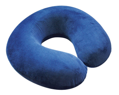 Motionperformance Essentials Super Velour Luxury Memory Foam Comfort Neck Support Cushion (Travelling, Car, Plane, TV, Reading) (Blue)