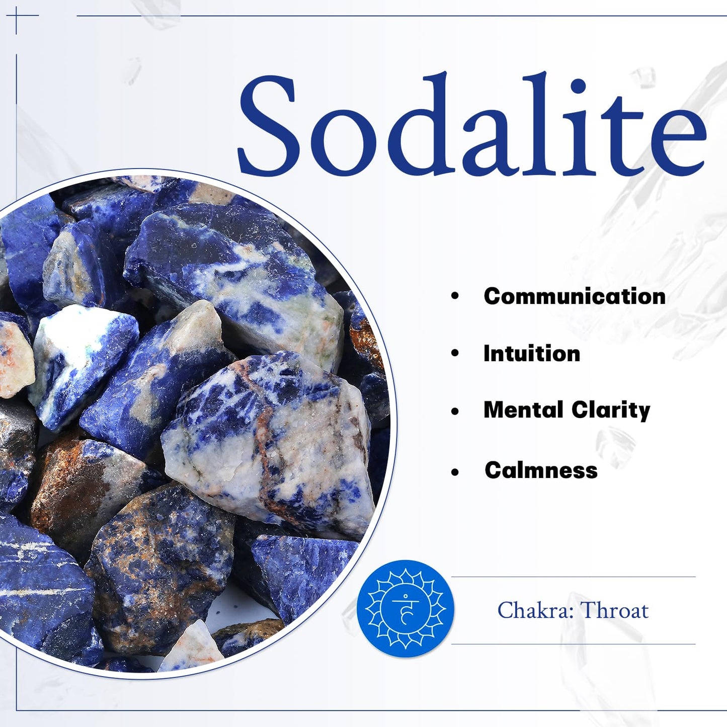mookaitedecor 1 lb Bulk Natural Blue Sodalite Raw Stones Rough Crystals for Healing,Tumbling,Cabbing,Polishing,Wire Wrapping,Wicca & Reiki