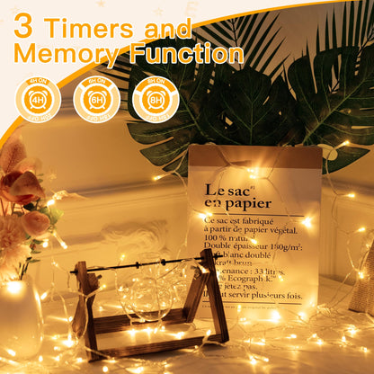 Ollny Fairy Lights Mains Powered, 40m 400 LED Outdoor String Lights, Warm White Waterproof Garden Light with Plug/Timer/8 Modes/Dimmable for Outside/Indoor/Window/Wedding Decorations
