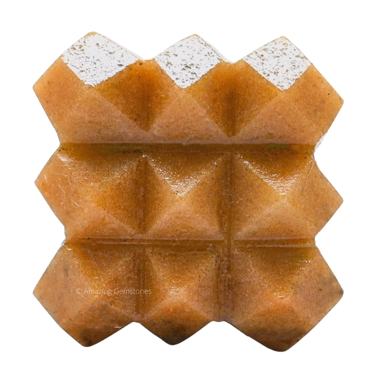Amazing Gemstone Yellow Jasper Crystal Cube with 54 Pyramid - 1" Mini Lemurian Pyramid Cube Figurine of Natural Stone Pyramid for Meditation, Reiki, Chakra Balancing Vastu Pooja and Crystal Grids