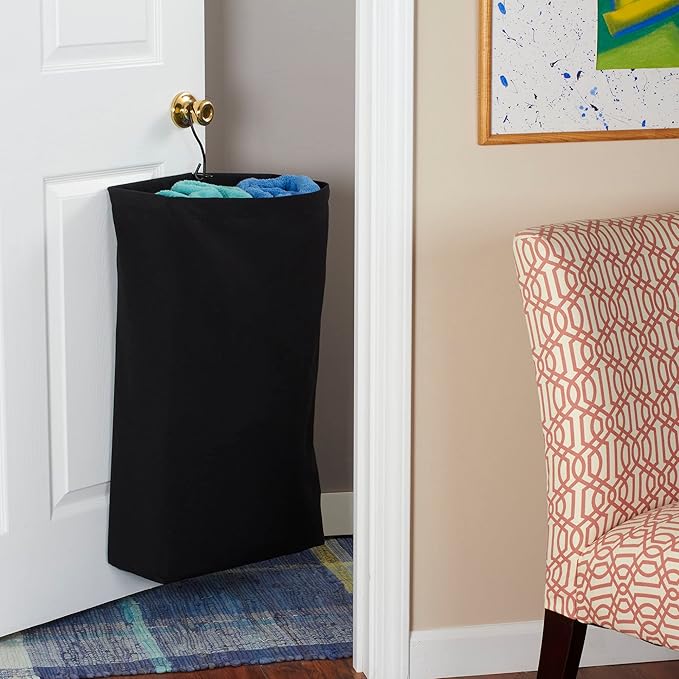Household Essentials Door Hanging Laundry Bag, Washable Canvas Bag