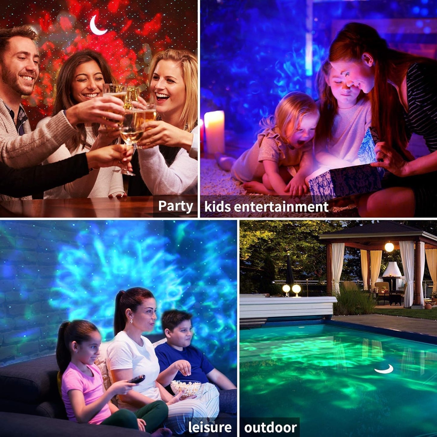 Galaxy Projector 3 in 1 Star Lights Projector with Nebula Moon Ocean, Kids Adults 3D Starlight with Smart Control Timer Voice Control, Compatible Alexa Google Assistant,for Bedroom Gifts