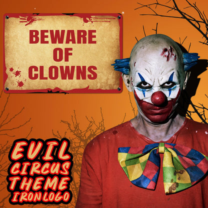 MorningRo 2 Pcs Halloween Clown Metal Signs Beware of Clowns and Creepy Carnival Metal Tin Signs Halloween Evil Circus Porch Sign for Carnival Party Clown Holiday Outdoor Indoor Decoration
