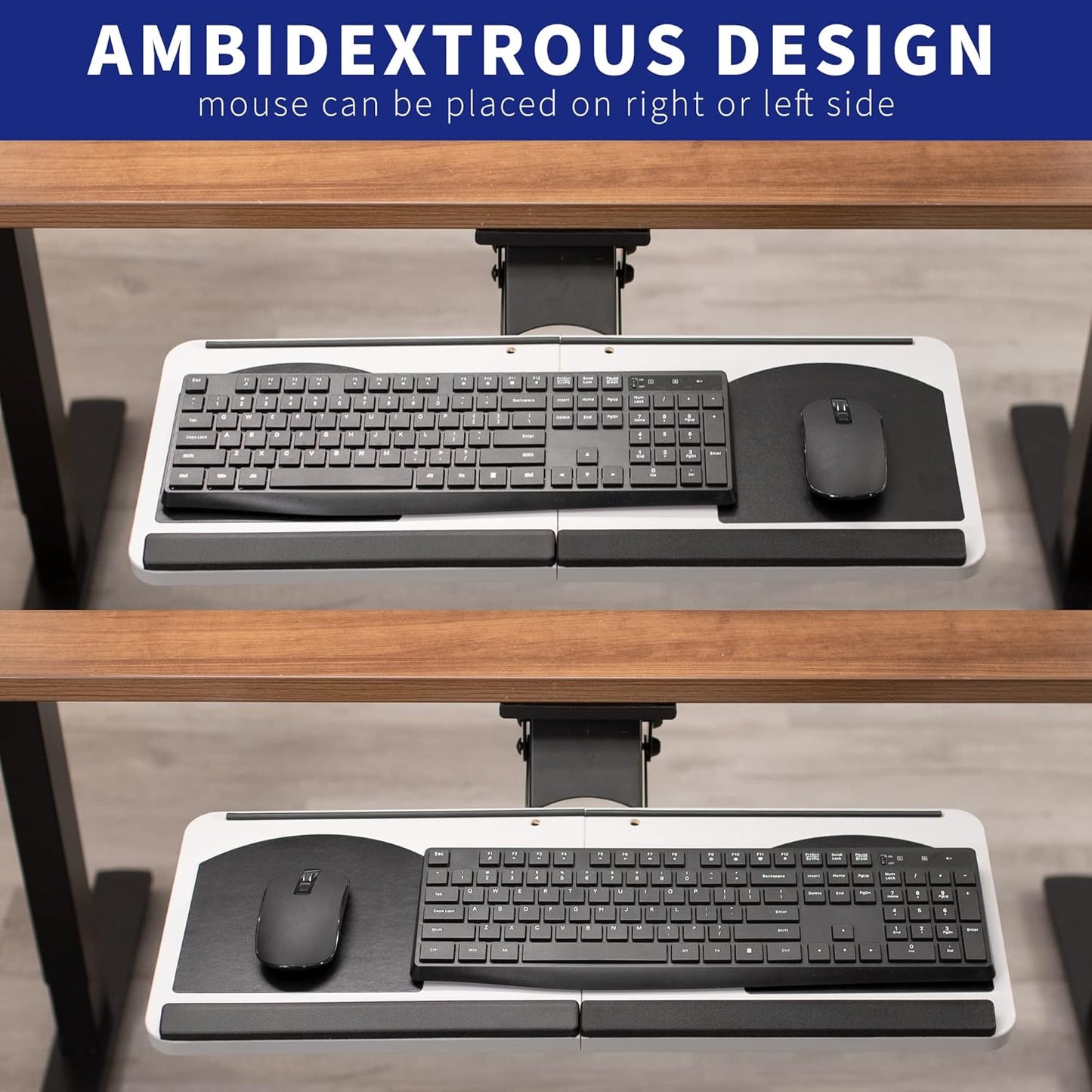 VIVO Adjustable Computer Keyboard and Mouse Platform Tray, Ergonomic Under Table Desk Mount Drawer, MOUNT-KB01