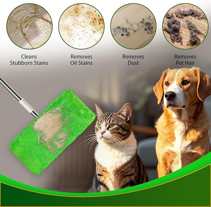 4 Pack Reusable Microfiber Mop Pads Compatible