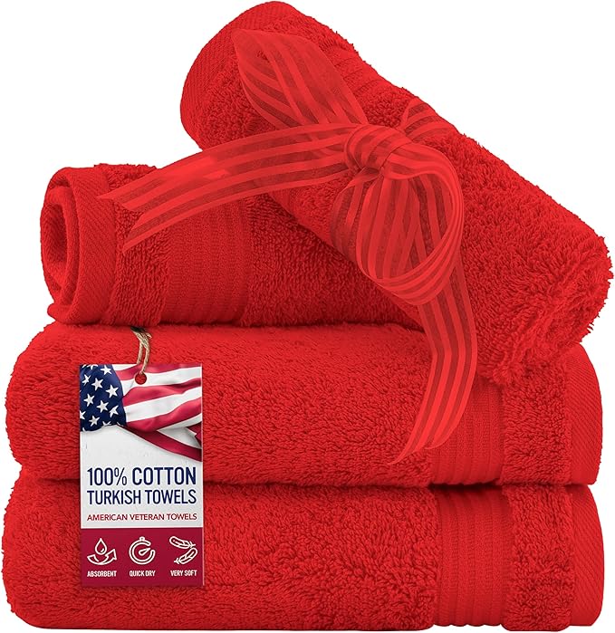 American Veteran Towel, 100% Cotton Turkish Washcloths