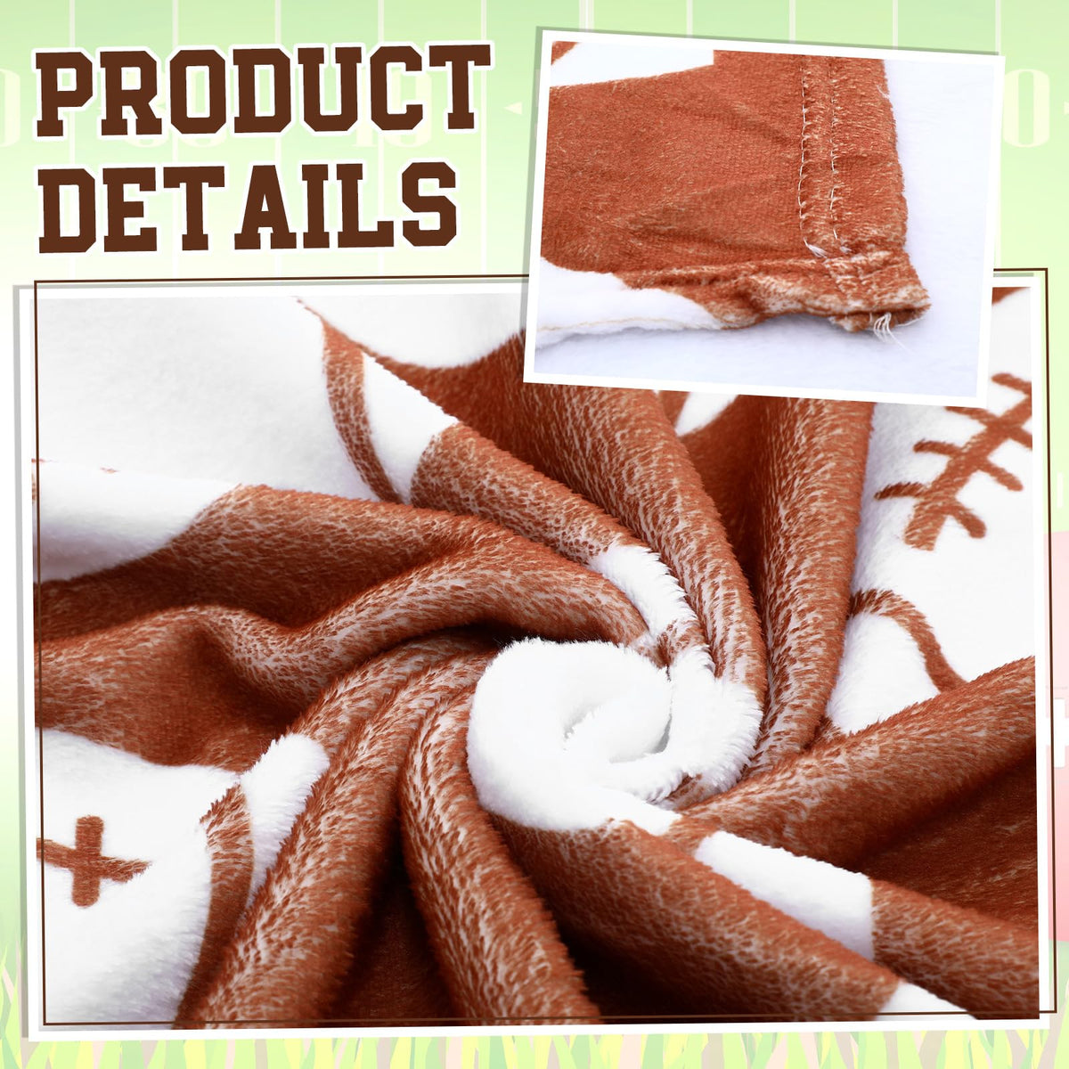 Lumina Garden 6 Pcs Football Throw Blanket Gifts 40 x 60 Inch Cozy Fleece Sports Blanket Bedding for Team Players Sport Lover Bed Sofa Couch Cushion Home Decor