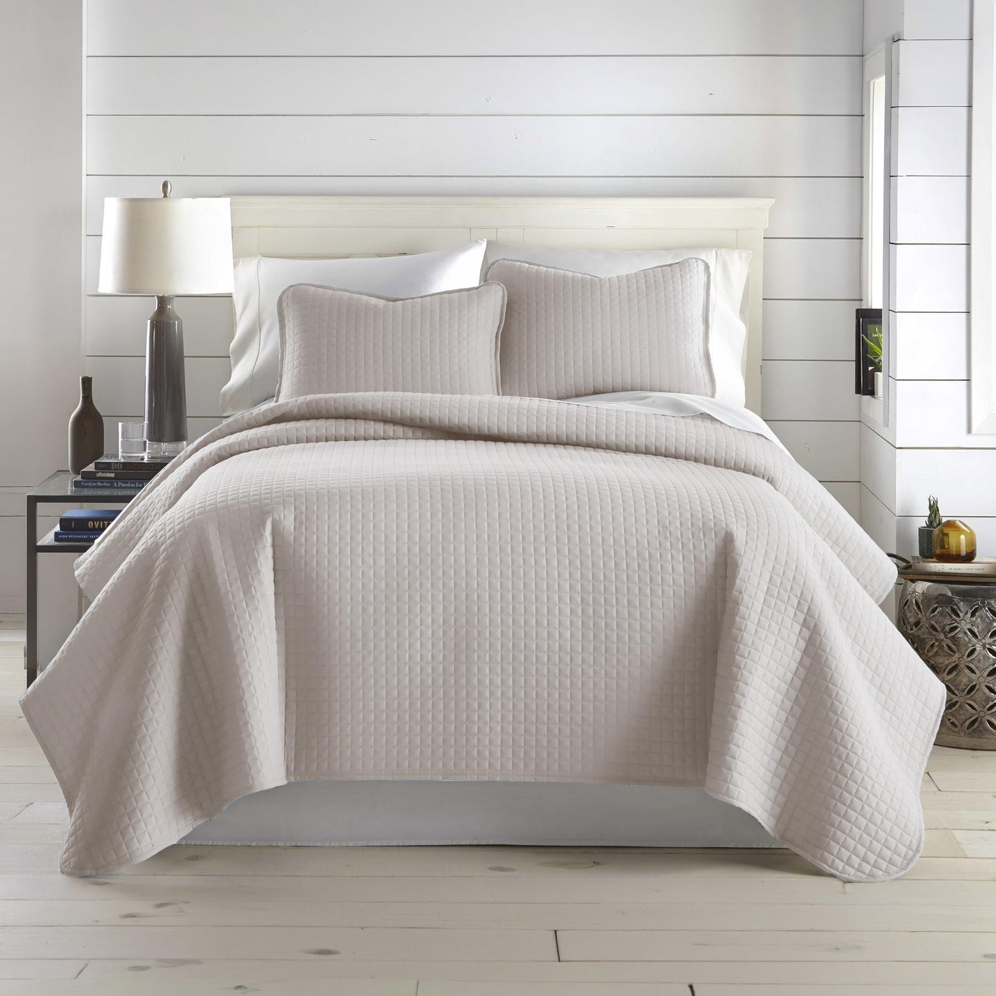 Southshore Fine Living, Inc. King Quilt Bedding Set, Quilted Coverlet Bed Spread for California Kings, Luxury Bedding King Size Quilt Bedding Set, Lightweight Quilted Bedspread w/Shams, Natural Beige